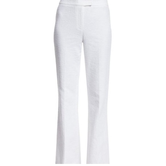 Diane Von Furstenburg Nicola Textured Cotton Wide Leg Pants White - Picture 9 of 10